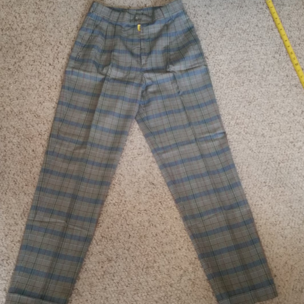 Bogner Plaid 100% Wool Dress Pants